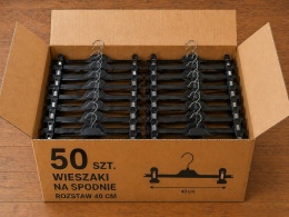 wieszaki na spodnie 50szt kolor czary