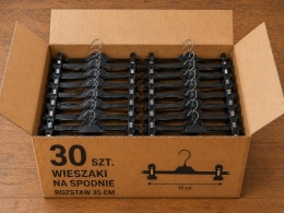 wieszaki na spodnie 30szt kolor czarny